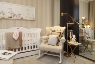 casa forma mayfair luxury nursery cream rocking chair and cradle