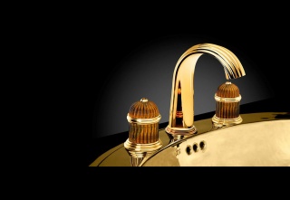 casa forma serdaneli stand gold sink taps